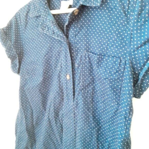 J. CREW Popover Corduroy Mini Polka Dot Tunic Shirt Dress sz: M - Picture 5 of 8